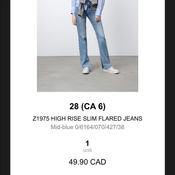 ZARA HIGH RISE SLIM FLARED JEANS - Picture 2 of 2